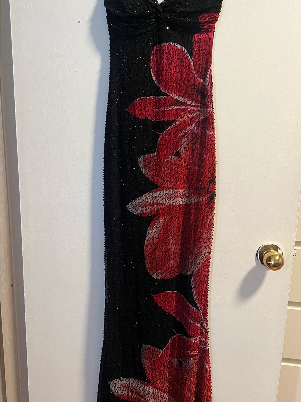 Strapless Beaded Floral Dress